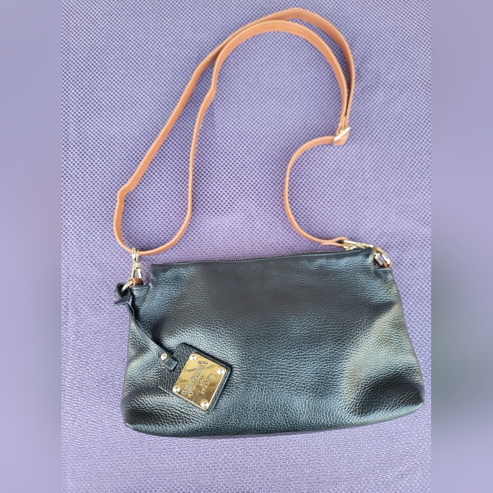 Valentina Italian Pebble Leather Purse Made In Italy